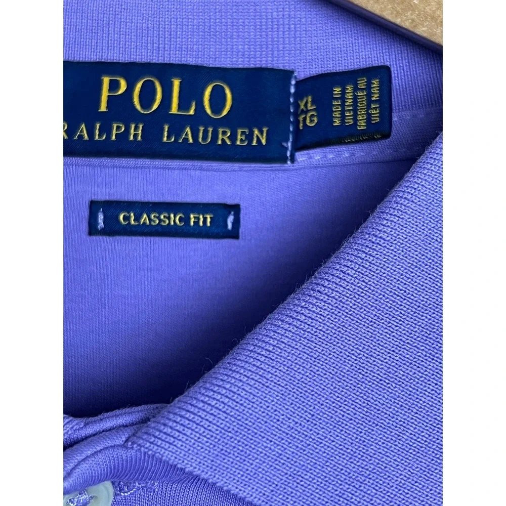 Polo Ralph Lauren Polo Shirt Mens XL Purple Classic Fit Pony Logo Luxury EO7